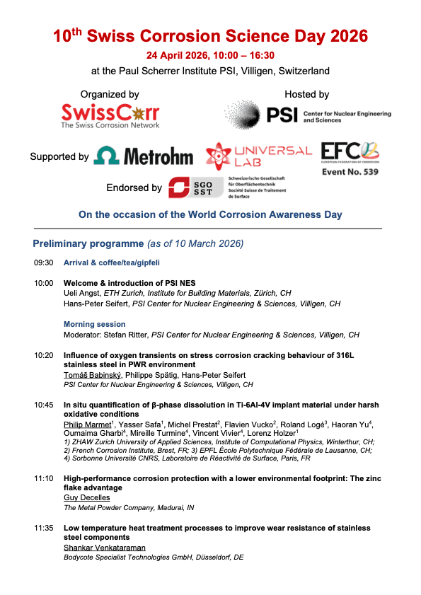 programme corrosion day 2026